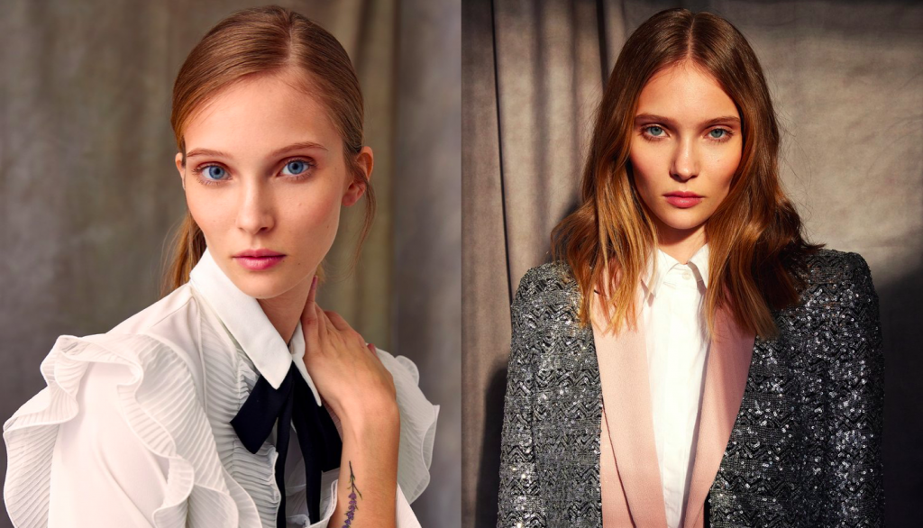 beatiful natural makeup and hair look for editorial