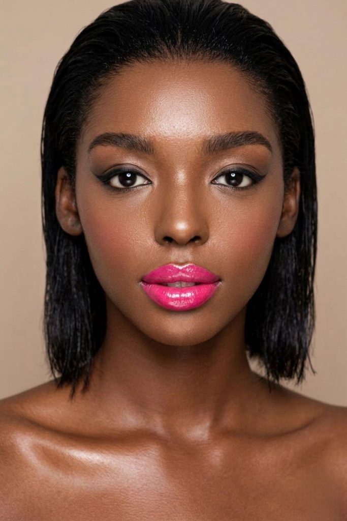 natural perfect bronze skin makeup. deep skin makeup trends